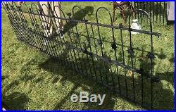11 Antique Victorian Iron Fence Architectural Salvage Hand Forged Spear Flower