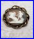 12K Gold Plate Victorian Pinchbeck Shell Cameo Brooch Pax w Horses of Mars