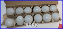 12 Antique VICTORIAN HAND BLOWN MILK GLASS EGGS Never Painted