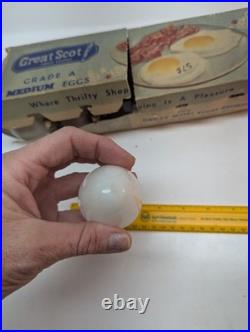 12 Antique VICTORIAN HAND BLOWN MILK GLASS EGGS Never Painted