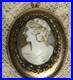 14K Antique Cameo Locket Hand Carved Shell Left Facing Victorian