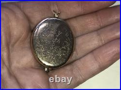 14K Antique Cameo Locket Hand Carved Shell Left Facing Victorian