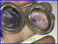 14K Antique Cameo Locket Hand Carved Shell Left Facing Victorian