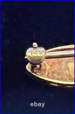 14K Antique Victorian Brooch Pin with Hand Cut Ceylon Blue Sapphire