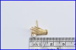 14K Victorian Hand Holding Stone Ornate Lapel Pin/Brooch Yellow Gold 38