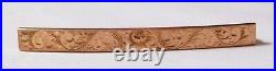 14K Yellow Gold Victorian Floral Hand Chased Bar Pin Brooch 50 mm