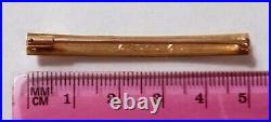 14K Yellow Gold Victorian Floral Hand Chased Bar Pin Brooch 50 mm