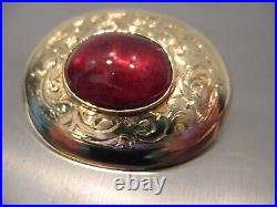 14 kt Gold Late Victorian Circa 1880's Hand Engraved Garnet Pin Pendant' Superb