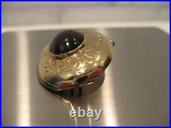 14 kt Gold Late Victorian Circa 1880's Hand Engraved Garnet Pin Pendant' Superb
