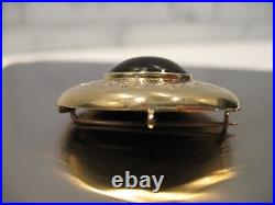 14 kt Gold Late Victorian Circa 1880's Hand Engraved Garnet Pin Pendant' Superb