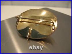14 kt Gold Late Victorian Circa 1880's Hand Engraved Garnet Pin Pendant' Superb