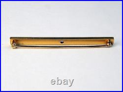 14 kt Gold WAB Victorian Montana Sapphire & Seed Pearl Bar Pin / Brooch A7660