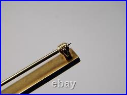 14 kt Gold WAB Victorian Montana Sapphire & Seed Pearl Bar Pin / Brooch A7660