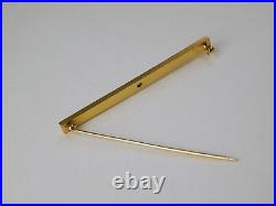 14 kt Gold WAB Victorian Montana Sapphire & Seed Pearl Bar Pin / Brooch A7660