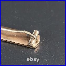 14k Yellow Gold Antique Bar Pin Hand Made Monogramed 2.08g Victorian Scroll