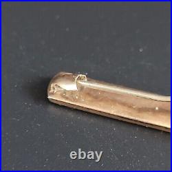 14k Yellow Gold Antique Bar Pin Hand Made Monogramed 2.08g Victorian Scroll