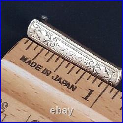 14k Yellow Gold Antique Bar Pin Hand Made Monogramed 2.08g Victorian Scroll