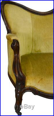 17352 Victorian Rosewood Hand Carved Large Sofa