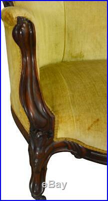 17352 Victorian Rosewood Hand Carved Large Sofa