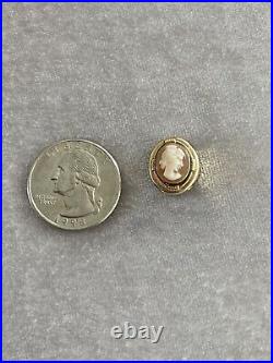1800's Victorian Hand Carved Shell Cameo Slide Chain Pendant