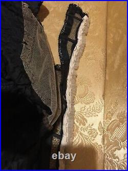 1800s Victorian Edwardian Hand Sewn Silk Blouse jacket With Boning Mesh Detail