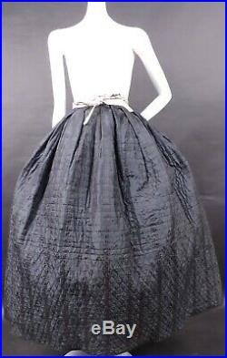 1840s Reversible Hand Sewn Petticoat For Dress W Hand Quilting