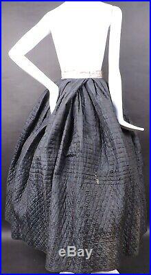 1840s Reversible Hand Sewn Petticoat For Dress W Hand Quilting