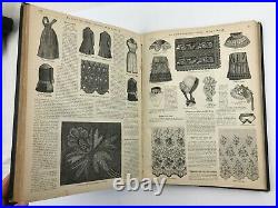 1884 La Mode Illustree Hand Coloured Fashion Plates Folio with 48 Large Plates