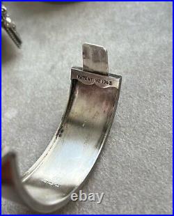 1887 Antique Victorian Womens Jewelry Circle Bangle Cuff Silver 925 Hand Carved