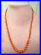 18 Victorian Antique Hand Carved Coral Beads Graduated Necklace