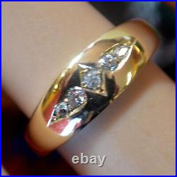 18 ct GOLD second hand antique Victorian rose diamond gold ring