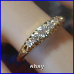 18 ct GOLD second hand antique Victorian rose diamond gold ring