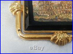 18k Gold ANTIQUE VICTORIAN HAND CRAFTED COLOSSEUM ROME MICRO MOSAIC BROOCH