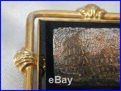 18k Gold ANTIQUE VICTORIAN HAND CRAFTED COLOSSEUM ROME MICRO MOSAIC BROOCH