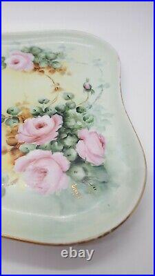 1911 Antique ROYAL BAYREUTH Bavarian Porcelain Vanity Set Hand Painted Signed