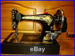 1912 Antique Singer Sewing Machine Model 28 Victorian , Hand Crank, Serviced