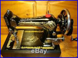 1912 Antique Singer Sewing Machine Model 28 Victorian , Hand Crank, Serviced