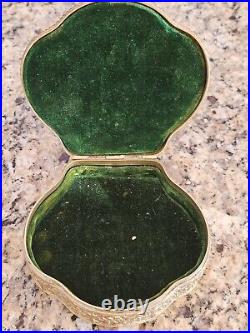 19C French Bronze Scalloped Dresser Vanity Box Hand Painted Victorian Scene 5