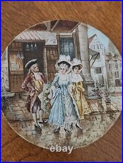 19C French Bronze Scalloped Dresser Vanity Box Hand Painted Victorian Scene 5
