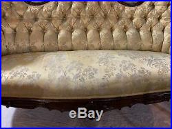 19TH Century Rococo VICTORIAN Hand Carved ANTIQUE COUCH / SOFA Settee