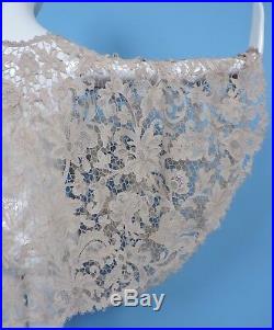19th C Hand Made Ecru Needle Lace Cape 4 Dress W Rich Floral Detail