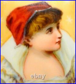 19th Century Victorian Hand Painted Miniature Porcelain Gold Filled Twist Frame