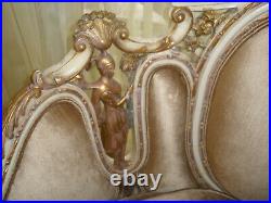 $25k Royalty 3pc Italian Antique Hand Carved Cherubs Saloon Sofa/chairs Set