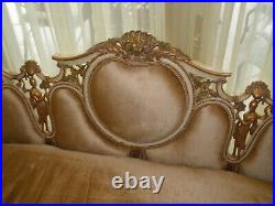 $25k Royalty 3pc Italian Antique Hand Carved Cherubs Saloon Sofa/chairs Set