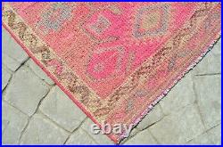 2x13 Rug Runner Turkish Rug Hand Made Low Pile Runner Rug Actual 2.4 x 12.6 ft