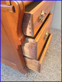 53071 Antique Custom Hand Made Victorian Walnut Cylinder Desk RARE FIND