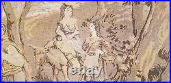 77x55 Italian German French Hand Woven Original Antique Wall Tapestry Artwork