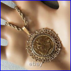 9 ct GOLD second hand Victorian half sovereign pendant