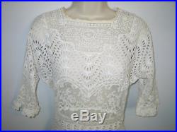 AMAZING Antique c1900s Edwardian Victorian Dress Hand Made Mixed Lace Wedding