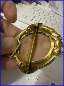 ANTIQUE Edwardian 1909 HAND CARVED SHELL